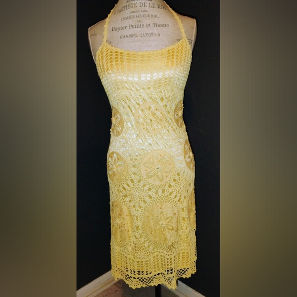 Sue Wong Yellow Strapless Sheath Dress for Weddings
